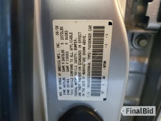 2006 Acura TL Summer Tires
