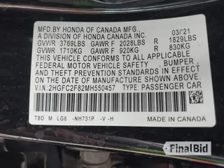 2021 Honda Civic Sport