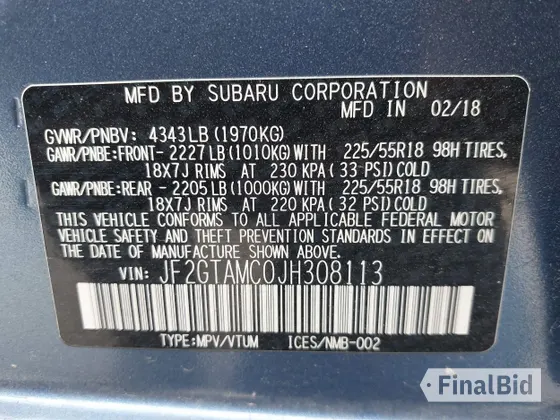 2018 Subaru Crosstrek Limited