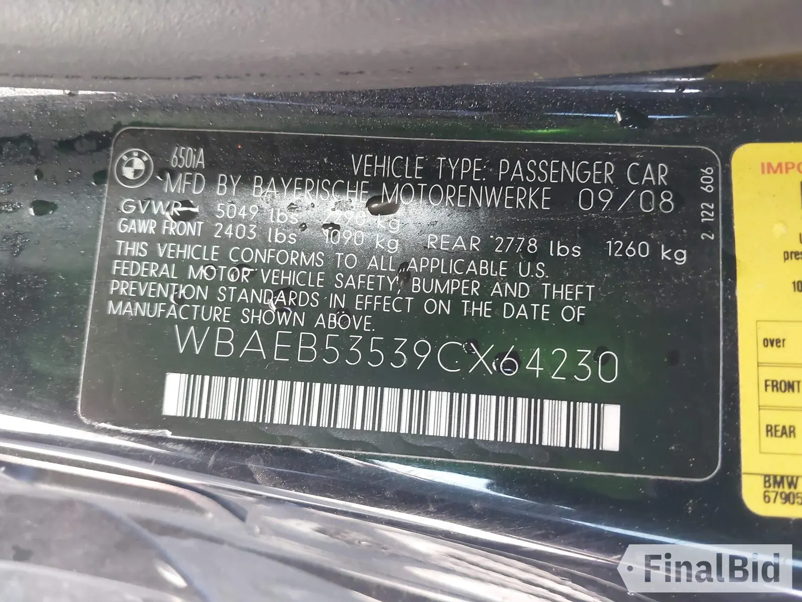 2009 BMW 6 Series 650i
