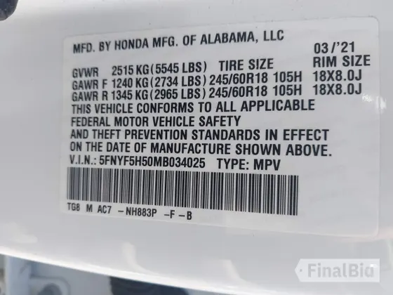 2021 Honda Pilot EX-L
