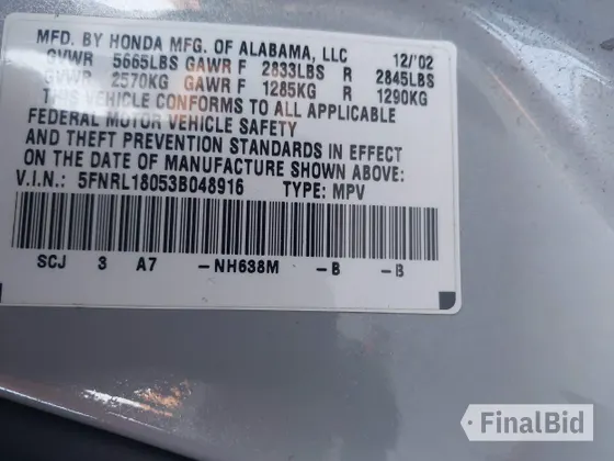 2003 Honda Odyssey EX-L
