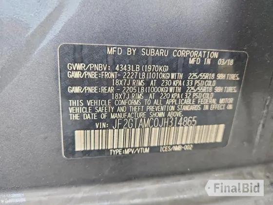 2018 Subaru Crosstrek Limited