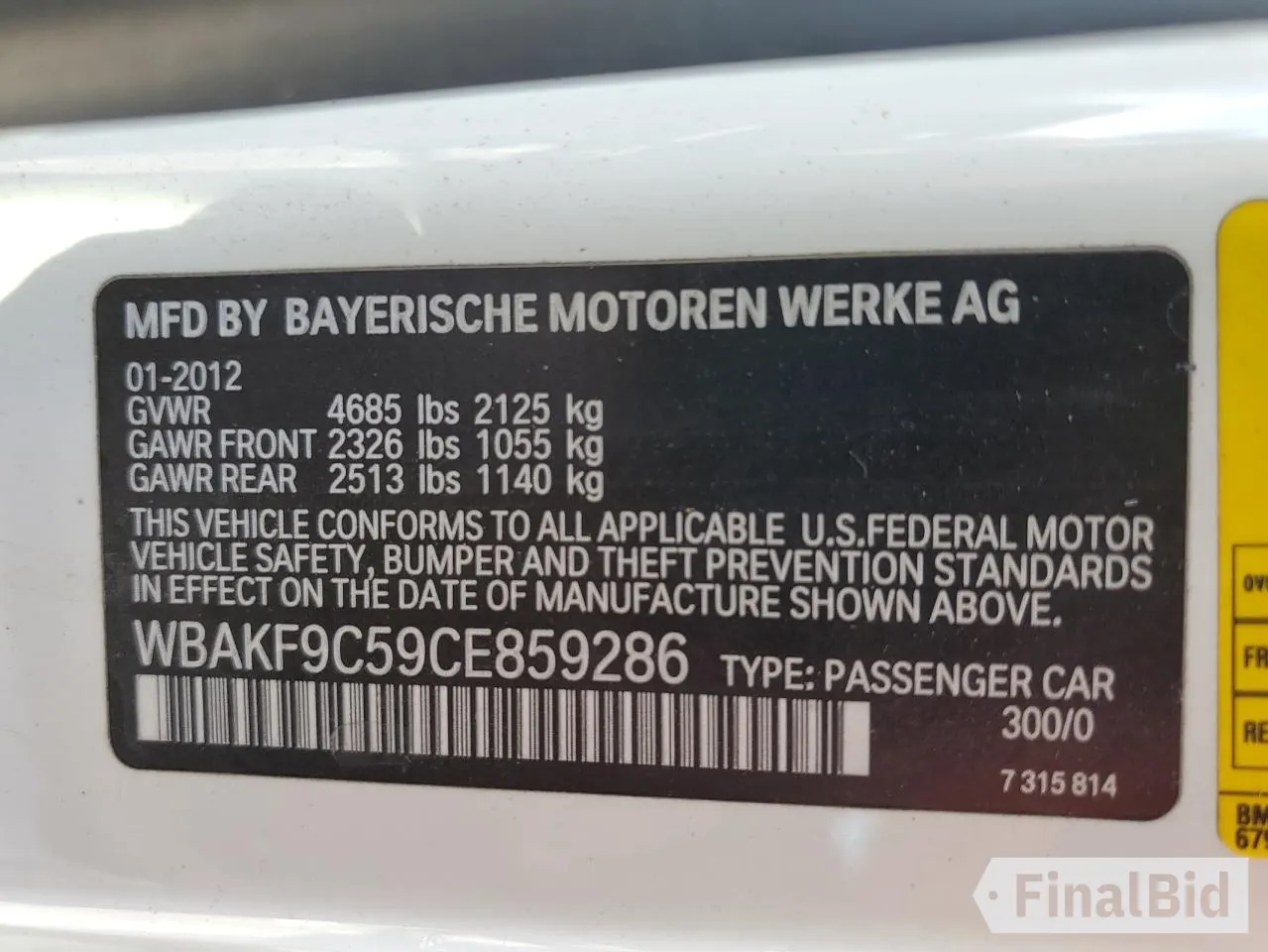 2012 BMW 3 Series 335i xDrive