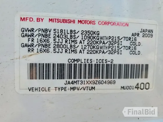 2009 Mitsubishi Outlander XLS