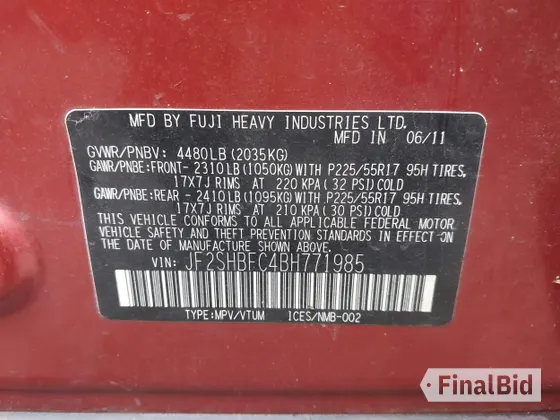 2011 Subaru Forester X Limited