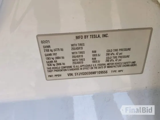 2021 Tesla Model Y Standard Range