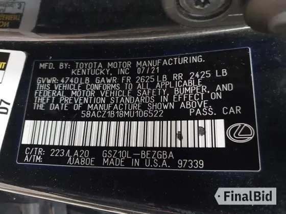 2021 Lexus ES 350