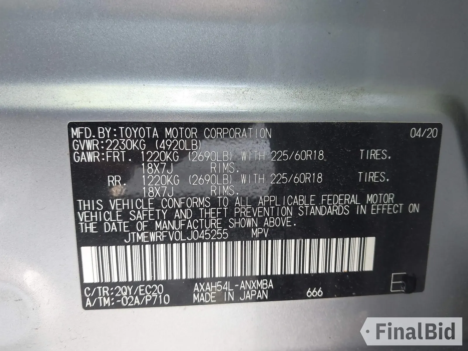 2020 Toyota RAV4 Hybrid XSE