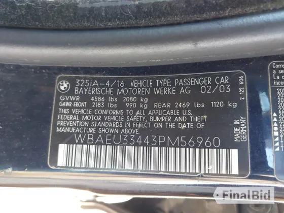 2003 BMW 3 Series 325xi