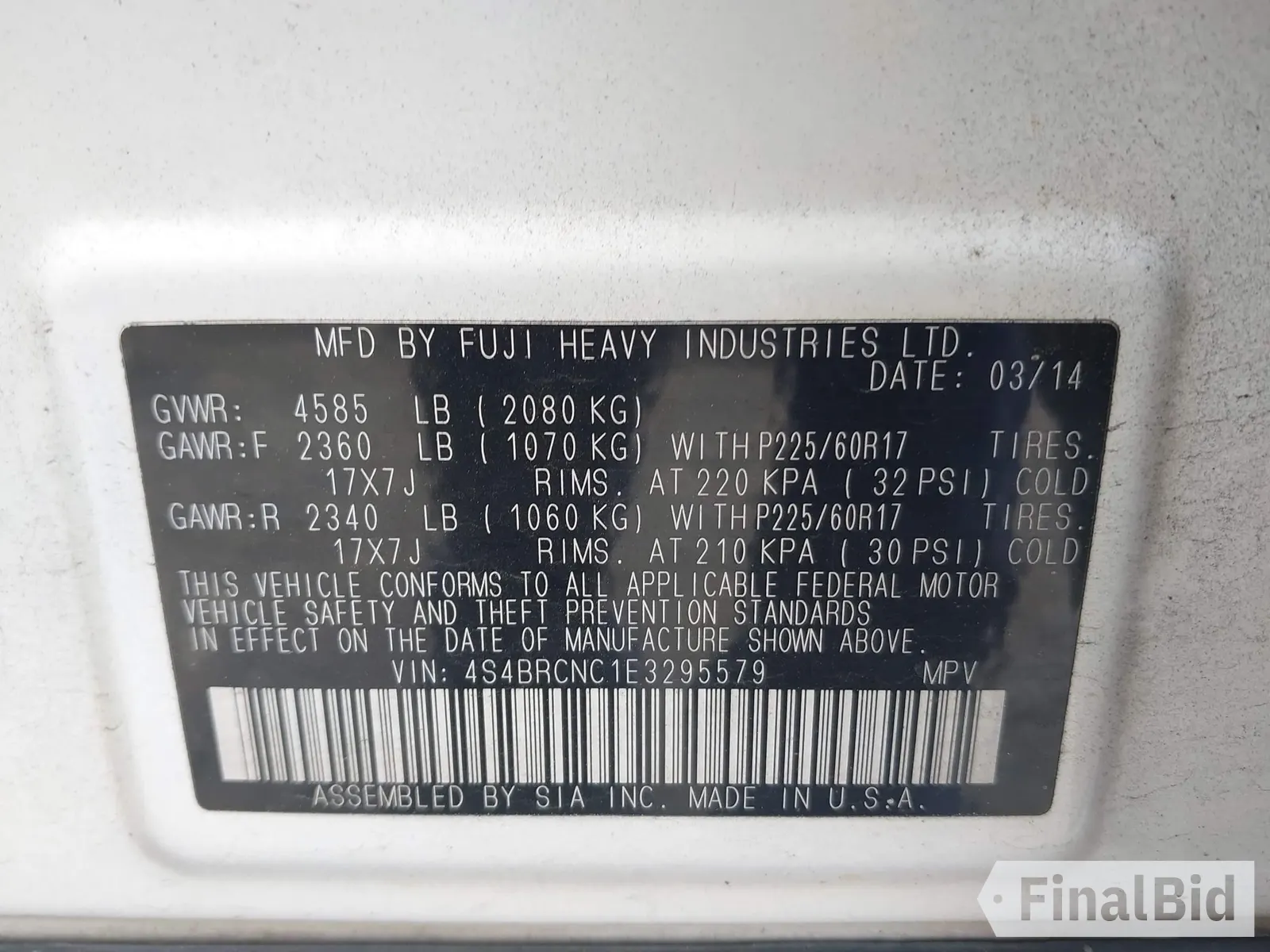 2014 Subaru Outback Limited