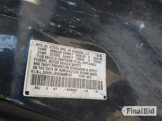 2003 Honda Odyssey EX-L