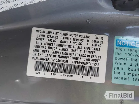 2012 Honda CR-Z EX