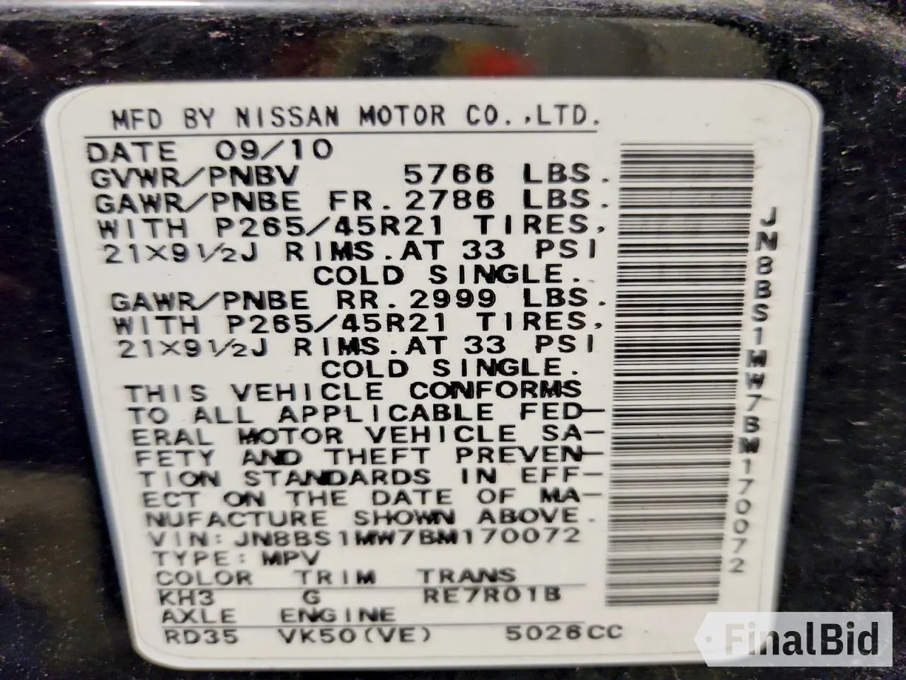 2011 Infiniti FX