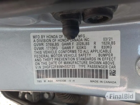 2021 Honda Civic Sport
