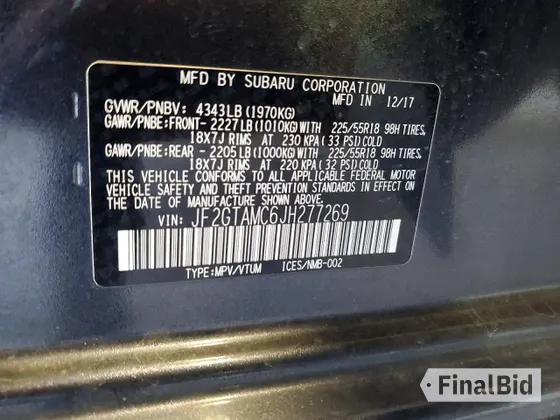 2018 Subaru Crosstrek Limited