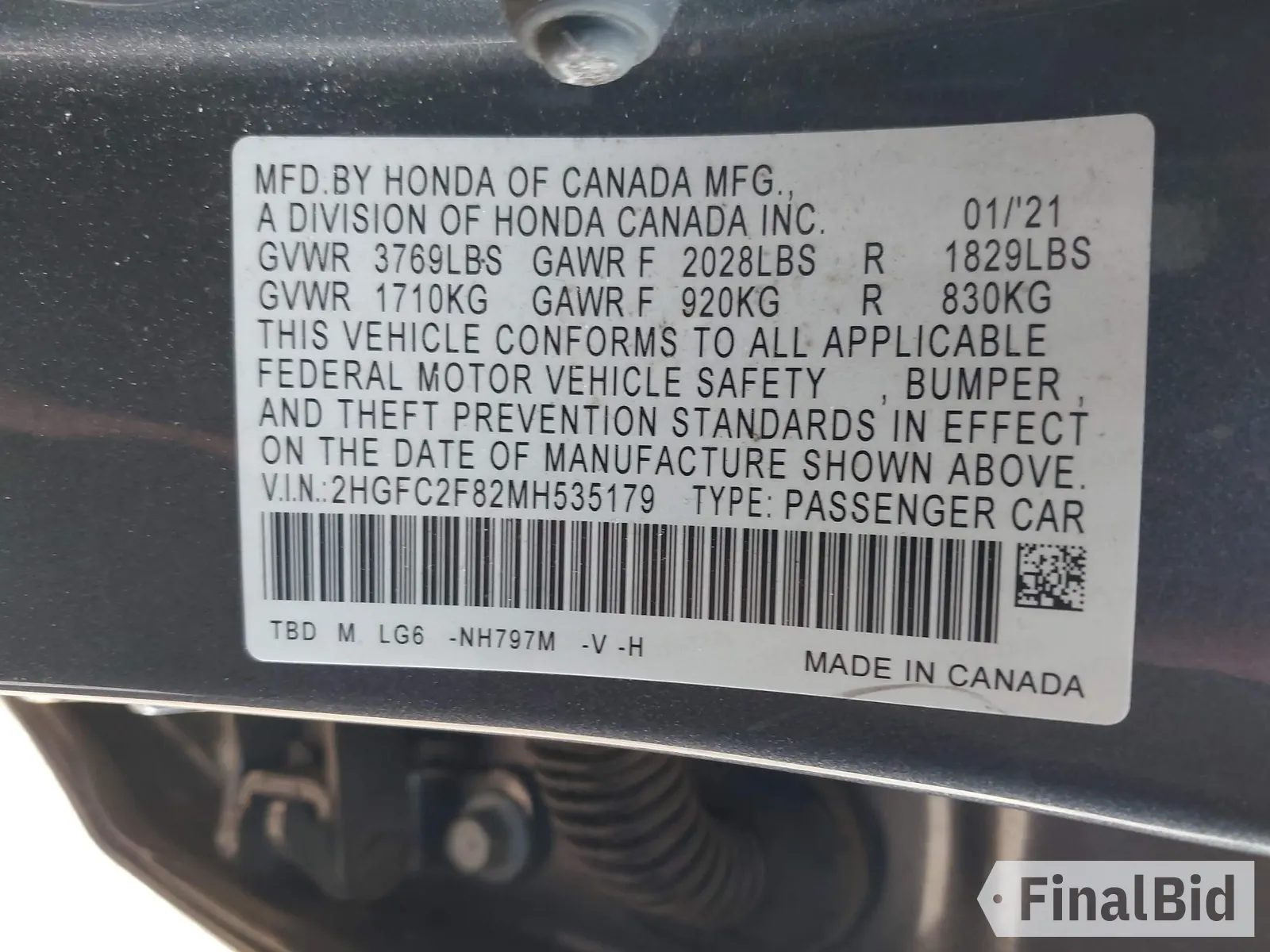 2021 Honda Civic Sport