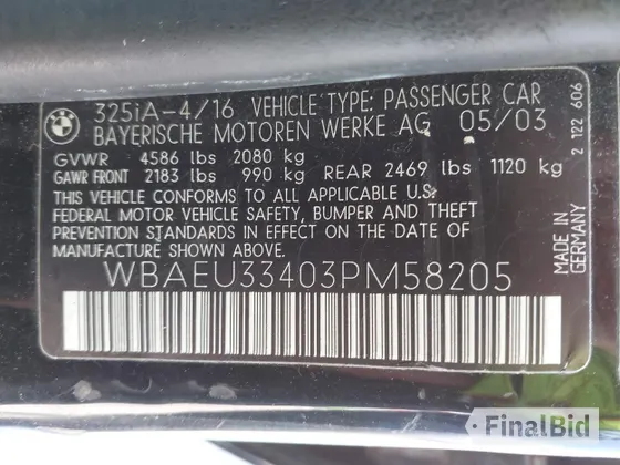2003 BMW 3 Series 325xi