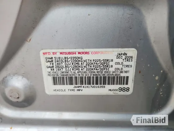 2007 Mitsubishi Outlander XLS