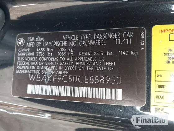 2012 BMW 3 Series 335i xDrive