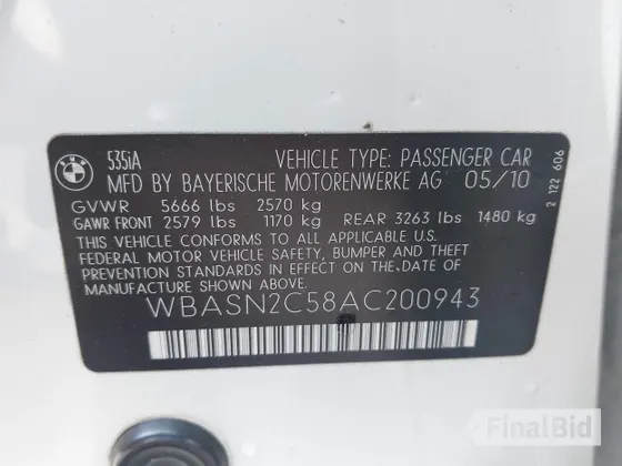 2010 BMW 5 Series 535i Gran Turismo