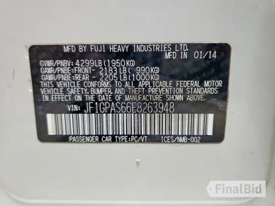 2014 Subaru Impreza Special Sports Limited