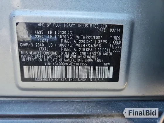 2014 Subaru Outback Limited