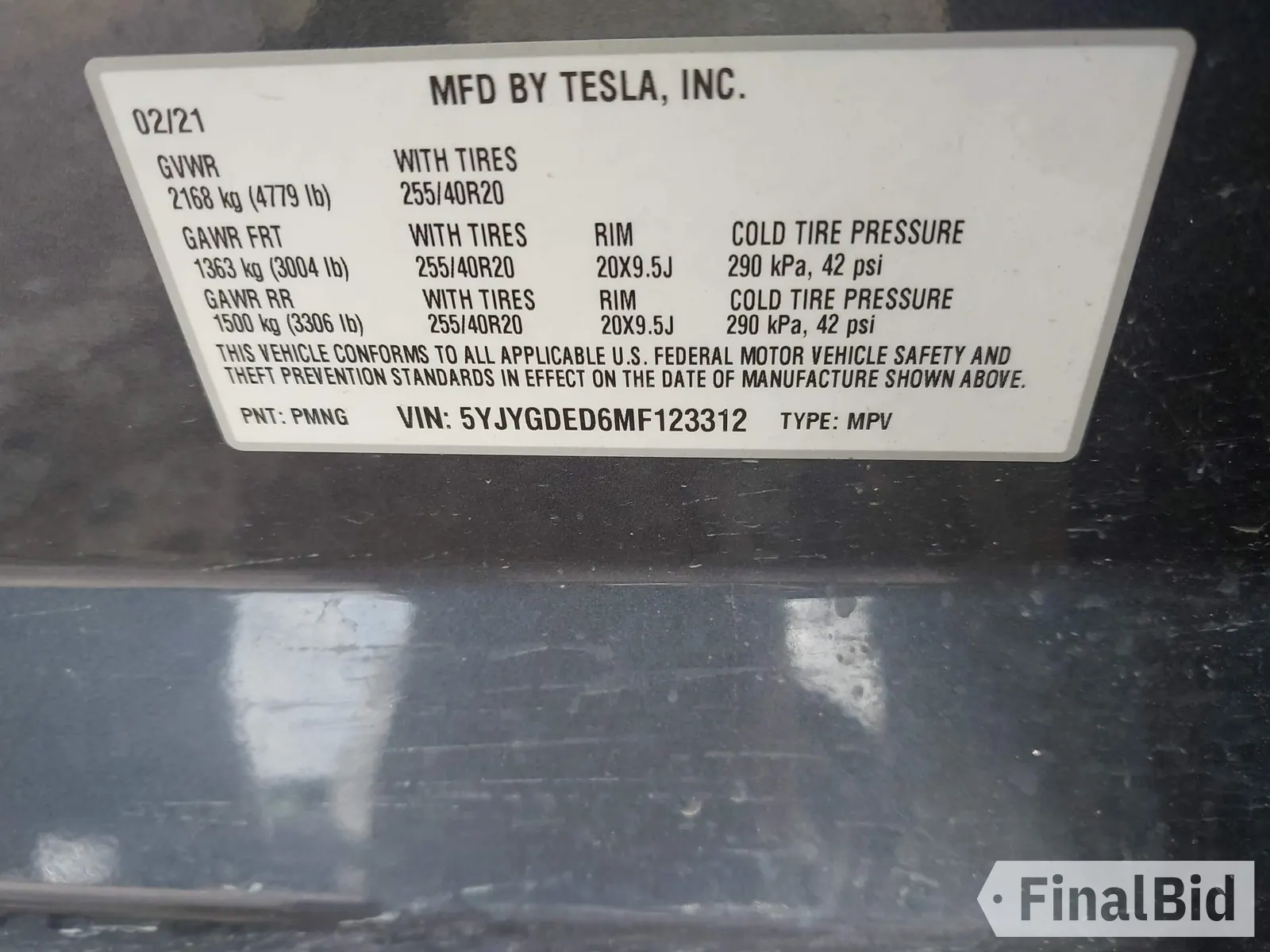 2021 Tesla Model Y Standard Range