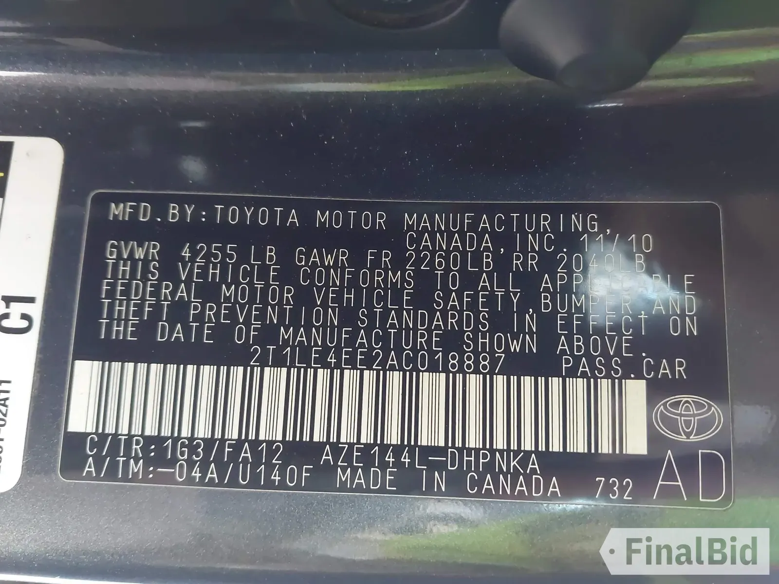 2010 Toyota Matrix S