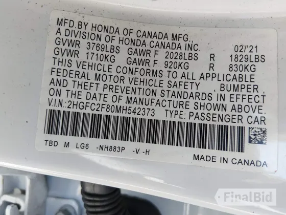 2021 Honda Civic Sport