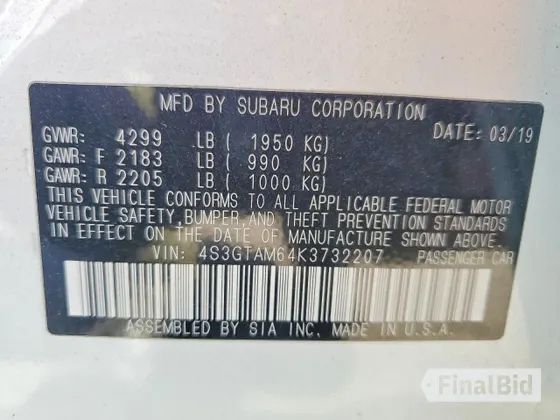 2019 Subaru Impreza Special Sports
