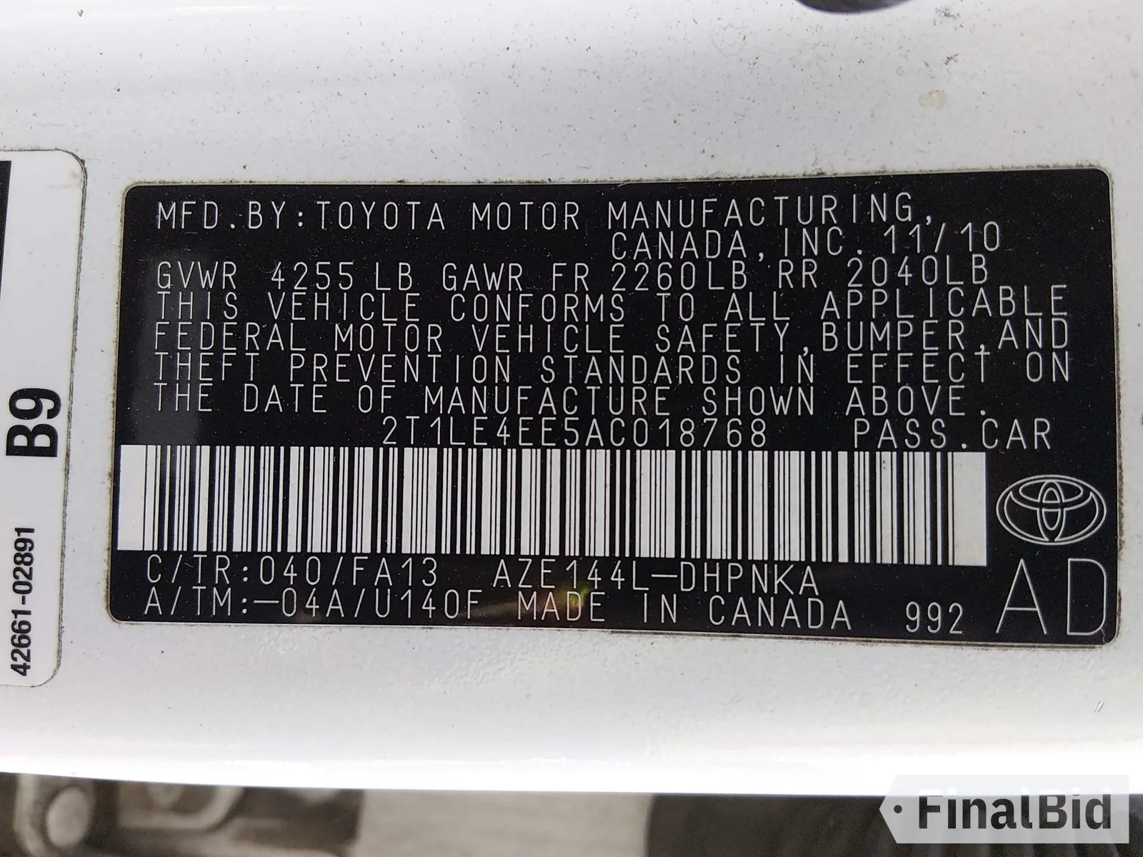2010 Toyota Matrix S