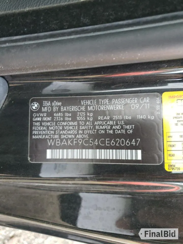 2012 BMW 3 Series 335i xDrive