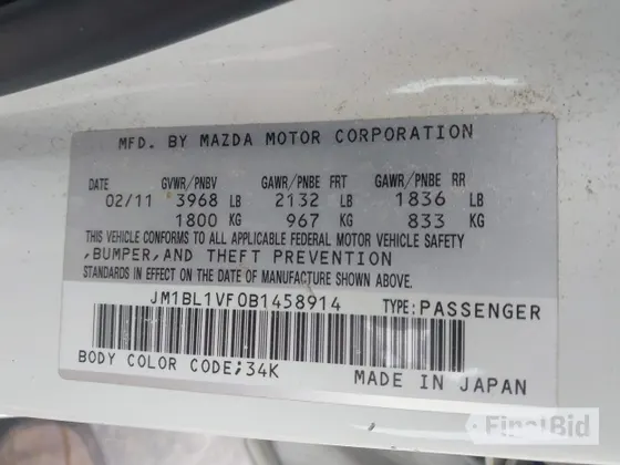 2011 Mazda 3 i Touring