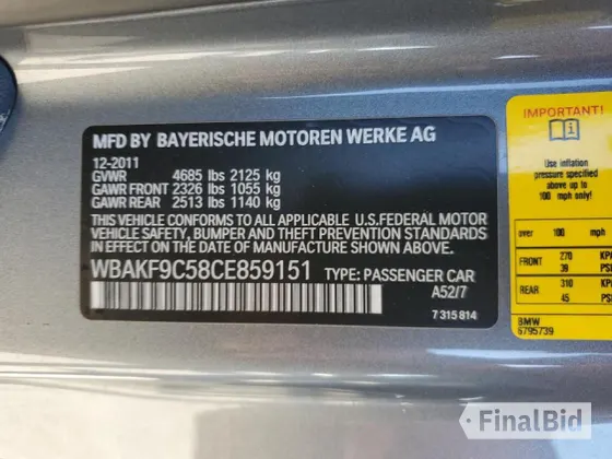 2012 BMW 3 Series 335i xDrive