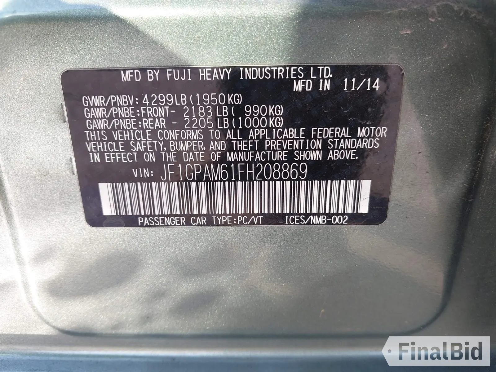2015 Subaru Impreza Limited