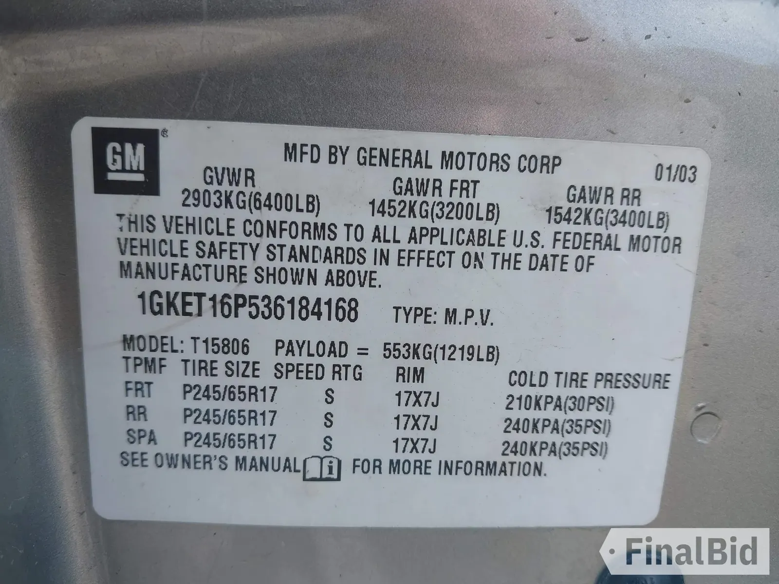 2003 GMC Envoy SLT